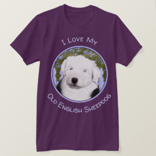 Old English Sheepdog Puppy Painting - Dog Art T-Shirt