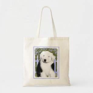 Old English Sheepdog Puppy Painting - Dog Art Tragetasche