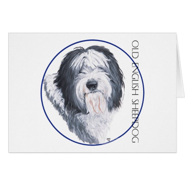 Old English Sheepdog Rondelle (Vorderseite (Horizontal))