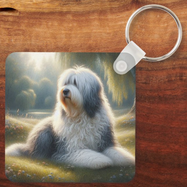 Old English Sheepdog Schlüsselanhänger (Rückseite)