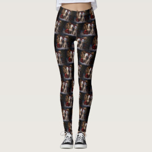 Old English Sheepdog Schneebedeckter Schlitten Wei Leggings
