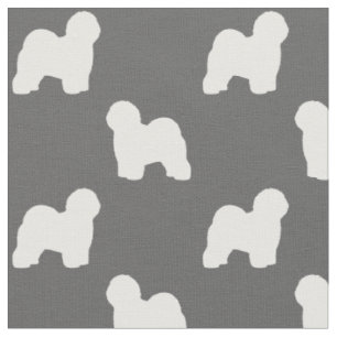 Old English Sheepdog Silhouetten Gemustert Stoff
