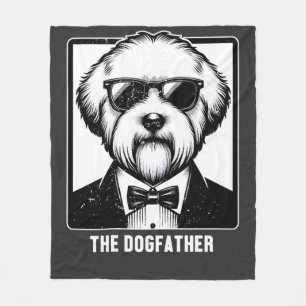 Old English Sheepdog The Dogfather Smoking Tuxedo  Fleecedecke