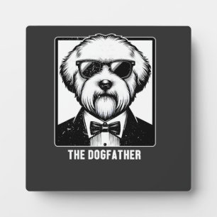 Old English Sheepdog The Dogfather Smoking Tuxedo Fotoplatte