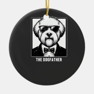 Old English Sheepdog The Dogfather Smoking Tuxedo Keramik Ornament