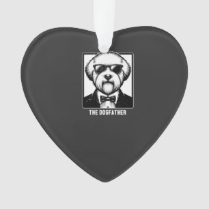 Old English Sheepdog The Dogfather Smoking Tuxedo Ornament