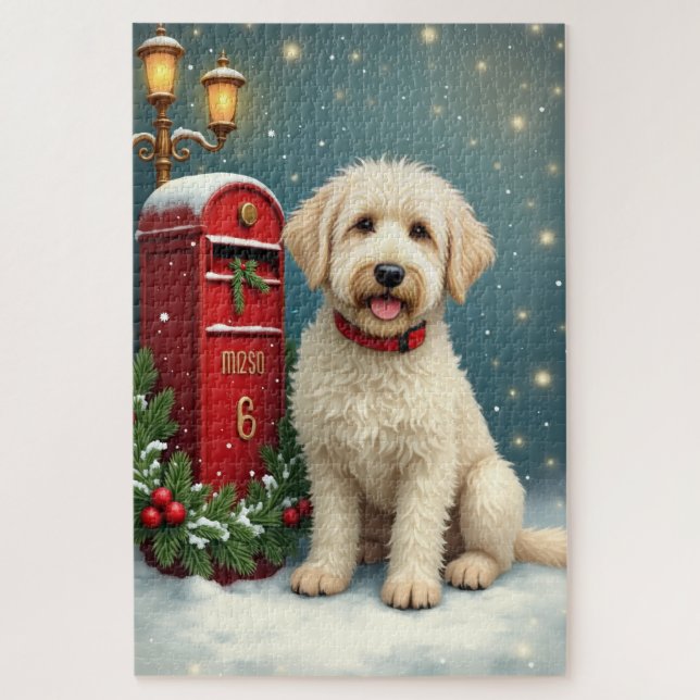 Old English Sheepdog Vintage Christmas Postcard (Vertikal)