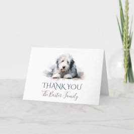Old English Sheepdog Watercolor Dankeschön Karte