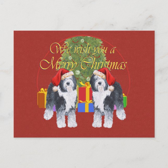 Old English Sheepdog Weihnachten (Vorderseite)