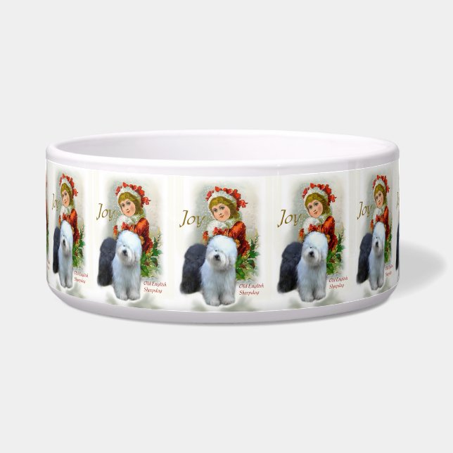 Old English Sheepdog Weihnachten Napf (Vorderseite)