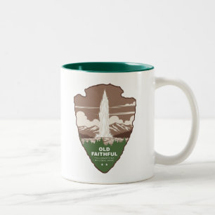 Old Faithful Yellowstone Nationalpark Pfeilspitze Zweifarbige Tasse