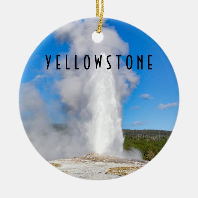 Old Faithies Yellowstone Nationalpark Keramik Ornament (Vorne)
