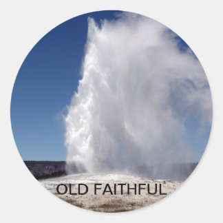 Old Faithys Yellowstone Nationalpark Geyser Runder Aufkleber
