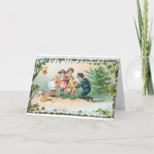 Old Fashion Children Christmas Card Feiertagskarte