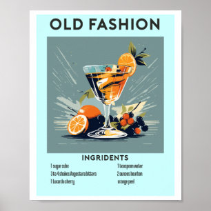 Old Fashion Cocktailbar-Wandkunst Poster