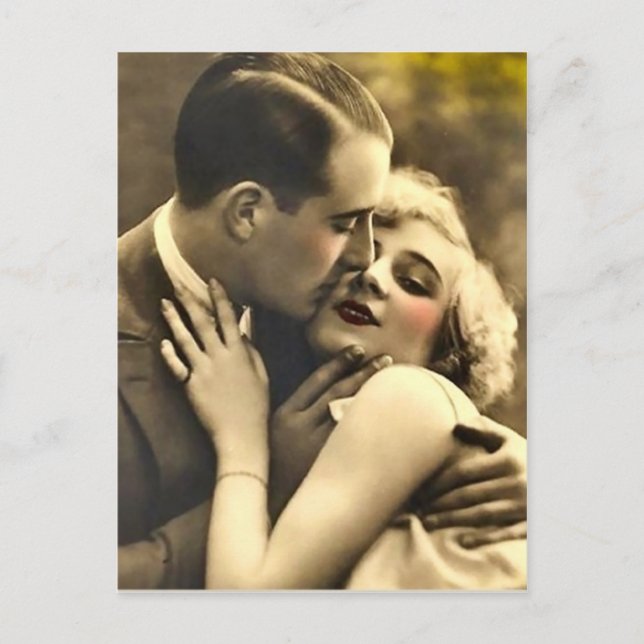 Old Fashion Couple Postcard Postkarte (Vorderseite)