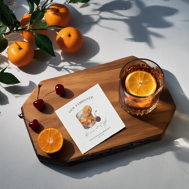 "Old Fashioned" Cocktail Geburtstag Serviette (Von Creator hochgeladen)