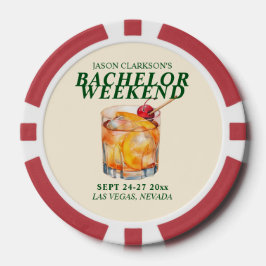 Old Fashioned Cocktail Junggesellen-Wochenende Pokerchips