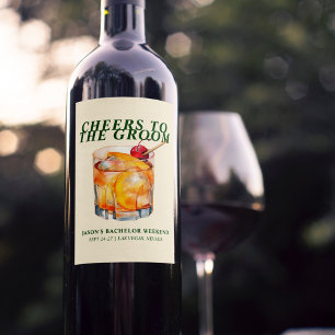 Old Fashioned Cocktail Junggesellen-Wochenende Weinetikett