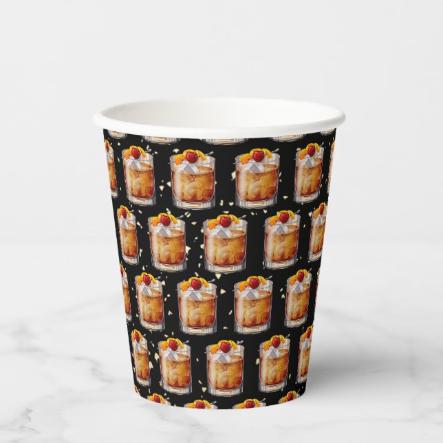 Old Fashioned Cocktail Pappbecher (Vorderseite)
