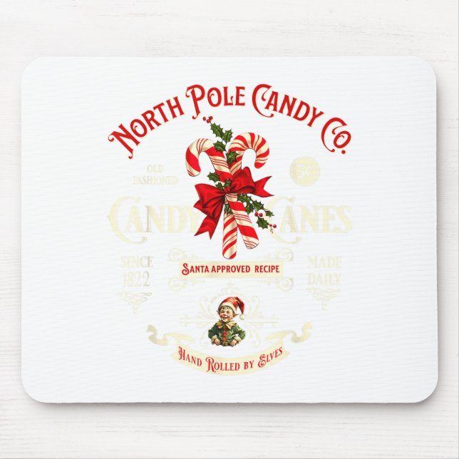 Old Fashioned North Le Candy Cane Company Elf Chri Mousepad (Vorne)