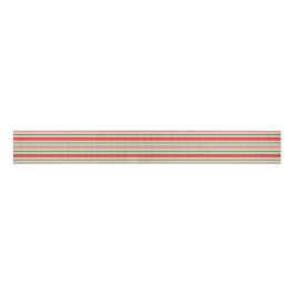 Old Fashioned Retro Christmas Stripe Pattern Pink Ripsband