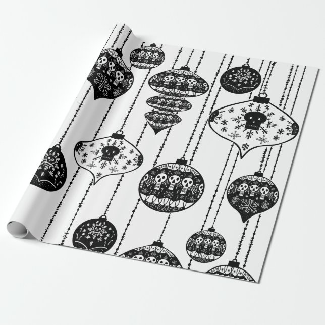 Old Fashioned Skull Wrapping Paper Print Geschenkpapier (Ungerollt)
