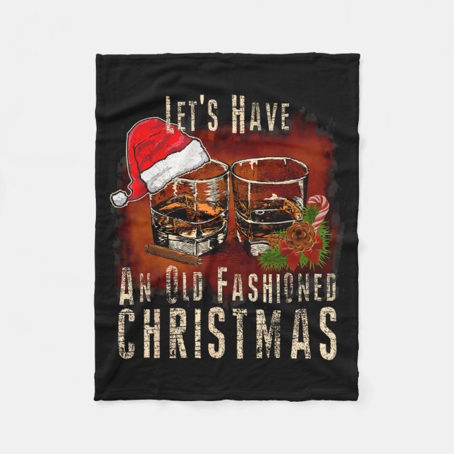 Old Fashioned Whiskey Christmas - Bourbon Tail Dri Fleecedecke (Vorderseite)