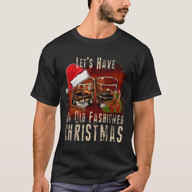 Old Fashioned Whiskey Christmas - Bourbon Tail Dri T-Shirt (Vorderseite)