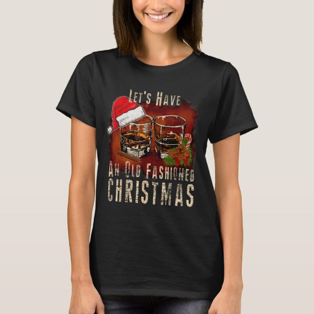Old Fashioned Whiskey Christmas - Bourbon Tail Dri T-Shirt (Vorderseite)