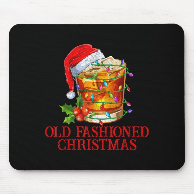 Old Fashioned Whiskey Christmas Funny Bourbon Tail Mousepad (Vorne)