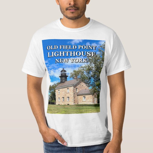 Old Field Point Lighthouse, New Yorker T - Shirt (Vorderseite)