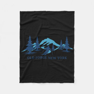 Old Forge New York Ski Resort Skifahrer Fleecedecke