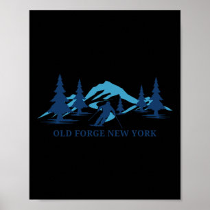 Old Forge New York Ski Resort Skifahrer Poster
