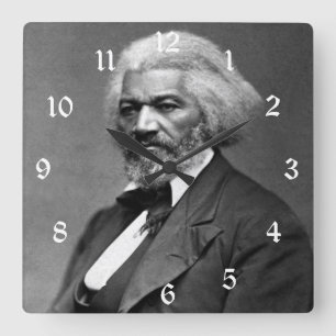 Old Fr3d3rick Bailey Douglas African American Hero Quadratische Wanduhr