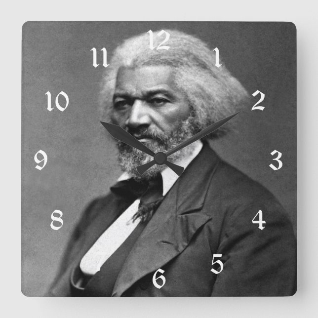 Old Fr3d3rick Bailey Douglas African American Hero Quadratische Wanduhr (Vorderseite)