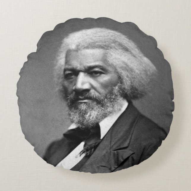 Old Fr3d3rick Bailey Douglas African American Hero Rundes Kissen (Vorderseite)