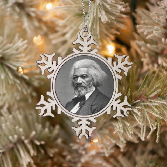 Old Fr3d3rick Bailey Douglas African American Hero Schneeflocken Zinn-Ornament (Baum)