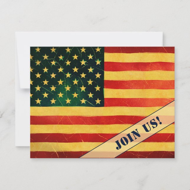 Old Friends American Flag Wiedersehen Einladung (Vorderseite)
