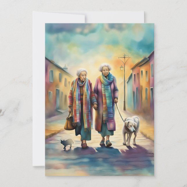 Old Friends Grußkarte Dankeskarte (Vorderseite)