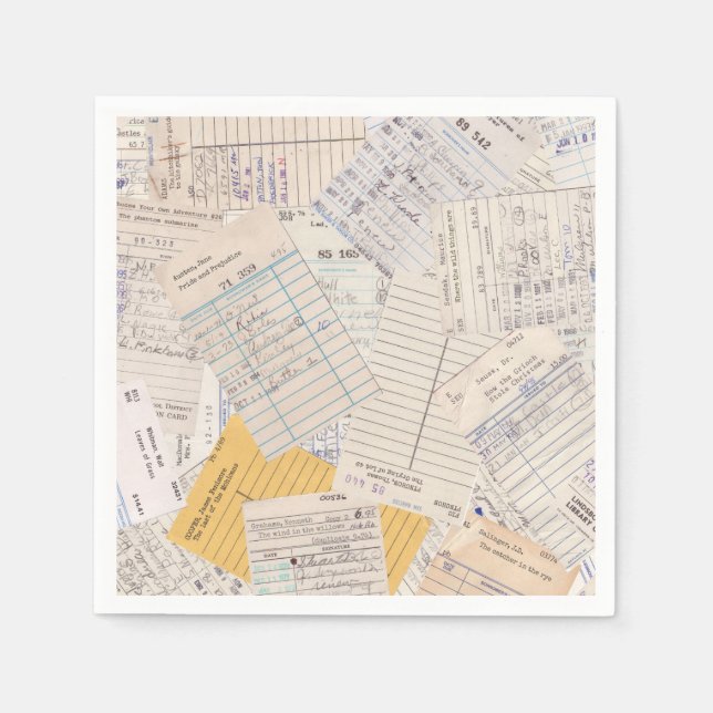 Old Friends Library Circulation Card Napkin Serviette (Vorderseite)