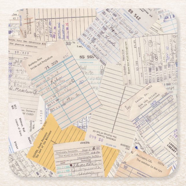 Old Friends Library Circulation Card Rechteckiger Pappuntersetzer (Vorderseite)