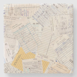 Old Friends Library Circulation Card Steinuntersetzer