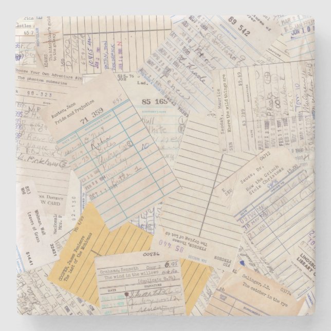 Old Friends Library Circulation Card Steinuntersetzer (Vorderseite)