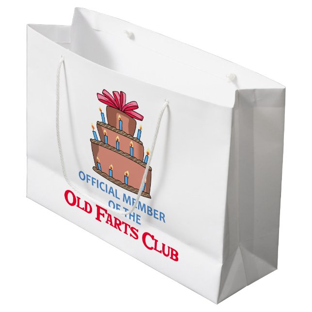 Old Furzen Club Große Geschenktüte (Vorderseite Schrägansicht)