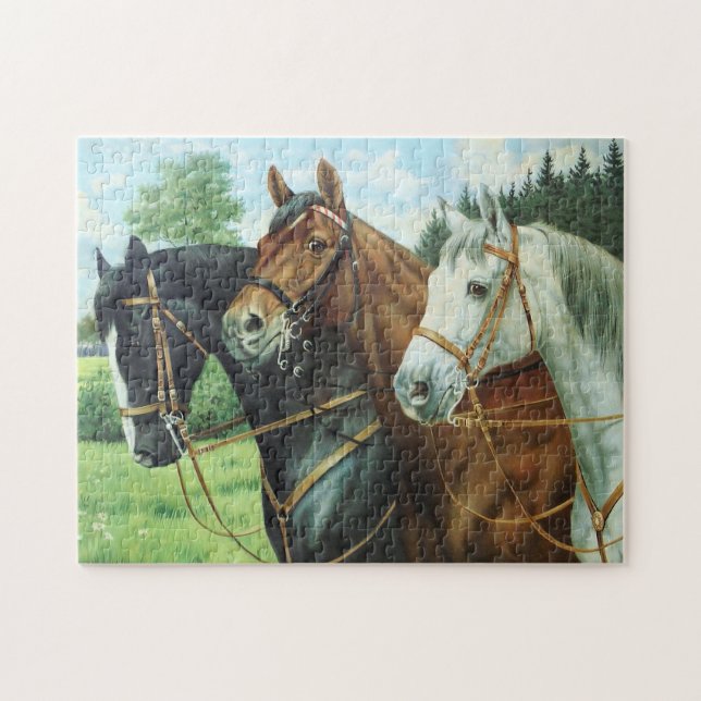 Old German Horse Oil Painting Portrait from 1924 (Horizontal)