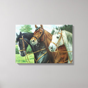 Old German Horse Oil Painting Portrait from 1924 Leinwanddruck