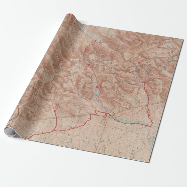 Old Glacier National Park Map (1914)  Geschenkpapier (Ungerollt)