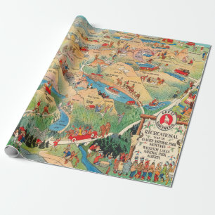 Old Glacier National Park Map (1925) Geschenkpapier