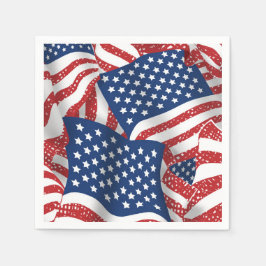 Old Glory All American - USA Flag - 4. Juli Serviette